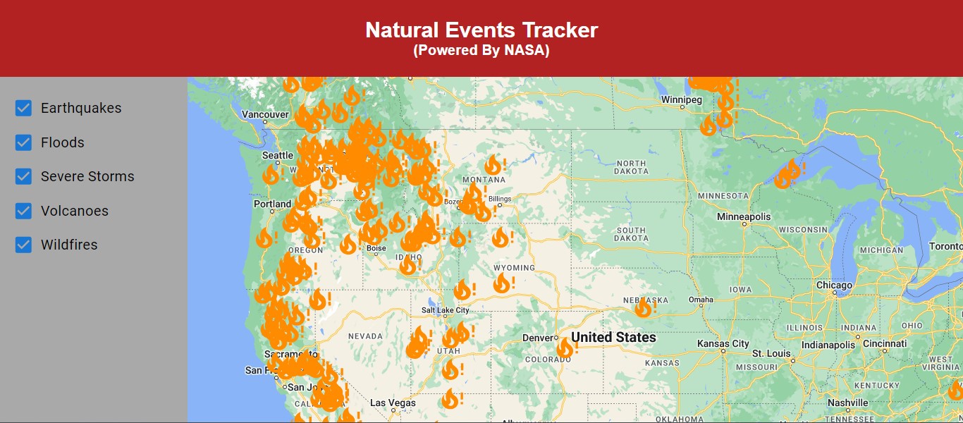 Natural events tracker